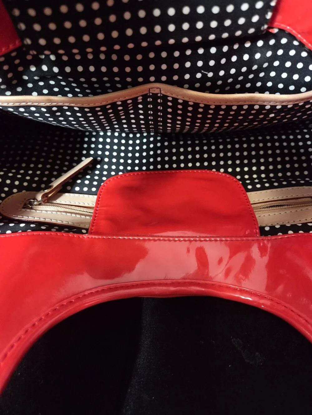 Kate Spade Red Patet Leather Hobo Bag